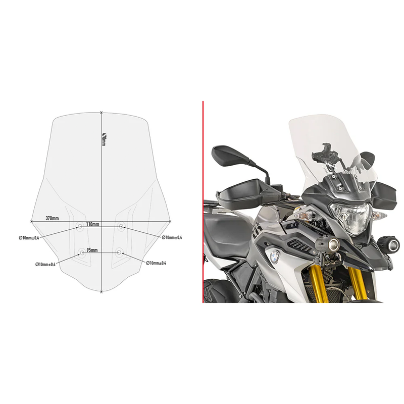 Givi Windshield Specific Clear - D5126ST BMW 310 / G310GS 2017-2024