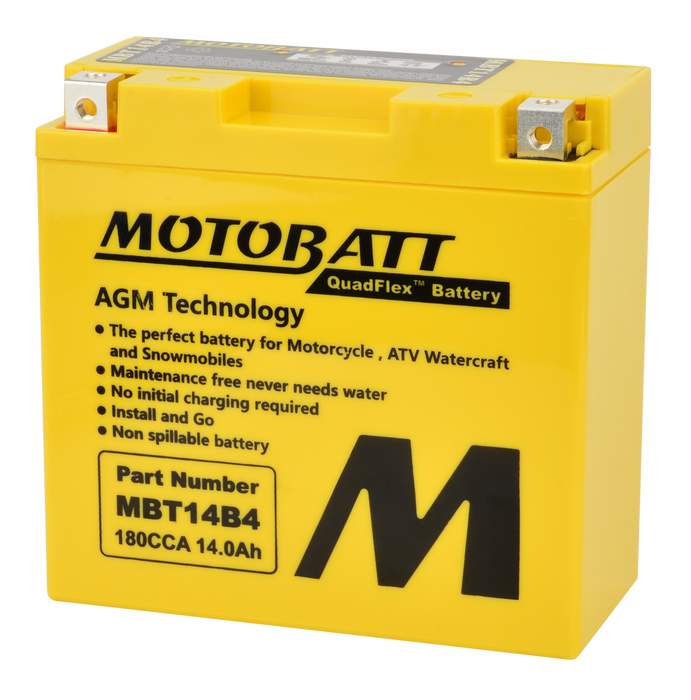 Motobatt 491-1019 MBT14B4 BATTERY MBT14B4 SEALED FACTORY ACTIVATED