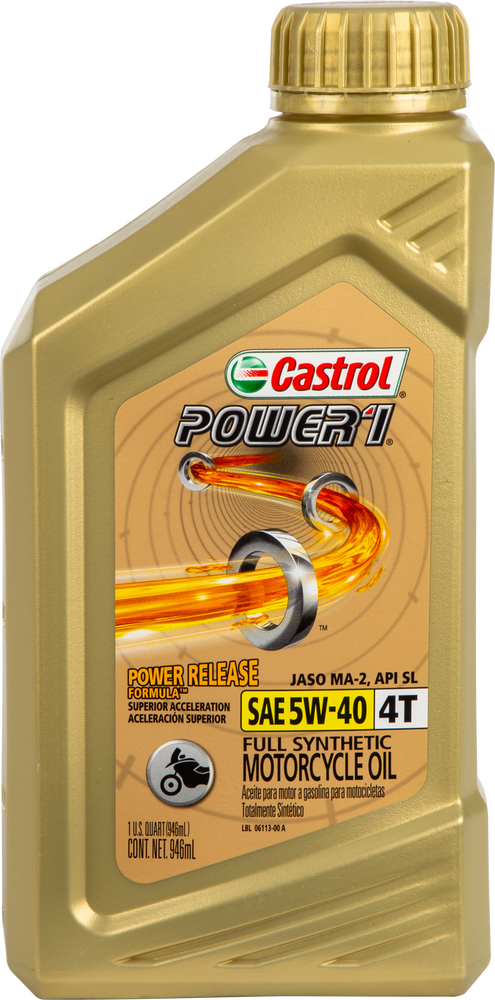 Castrol 83-0446 15D29D POWER 1 SYNTHETIC OIL 4T 5W40 1QT