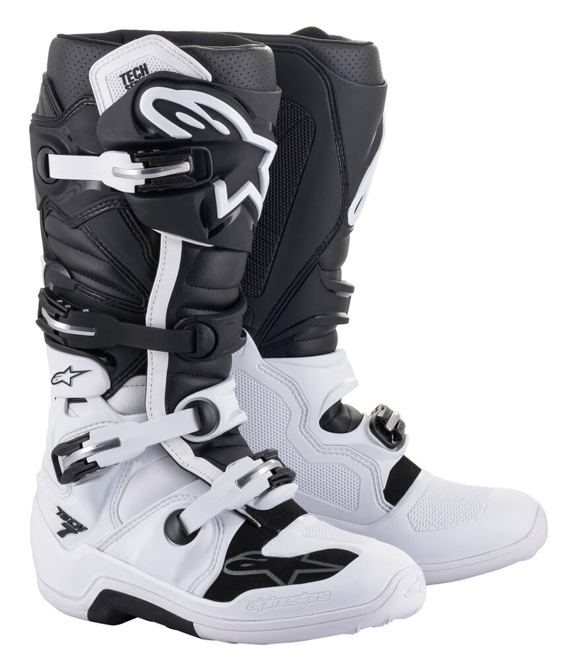Alpinestars 482-22510 2012014-21-10 TECH 7 BOOTS WHITE/BLACK SZ 10