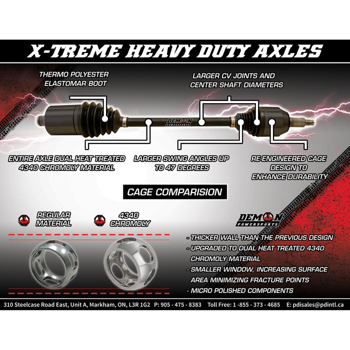 DEMON 0214-1499 PAXL-6074XHD Heavy-Duty X-Treme Axle Axle - X-Treme - Heavy-Duty - Front Left/Right - Polaris RZR