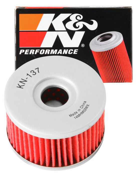 K&N Engineering KN-137 K&N Suzuki 2.375in OD X 1.469in H Oil Filter - Photo - out of package