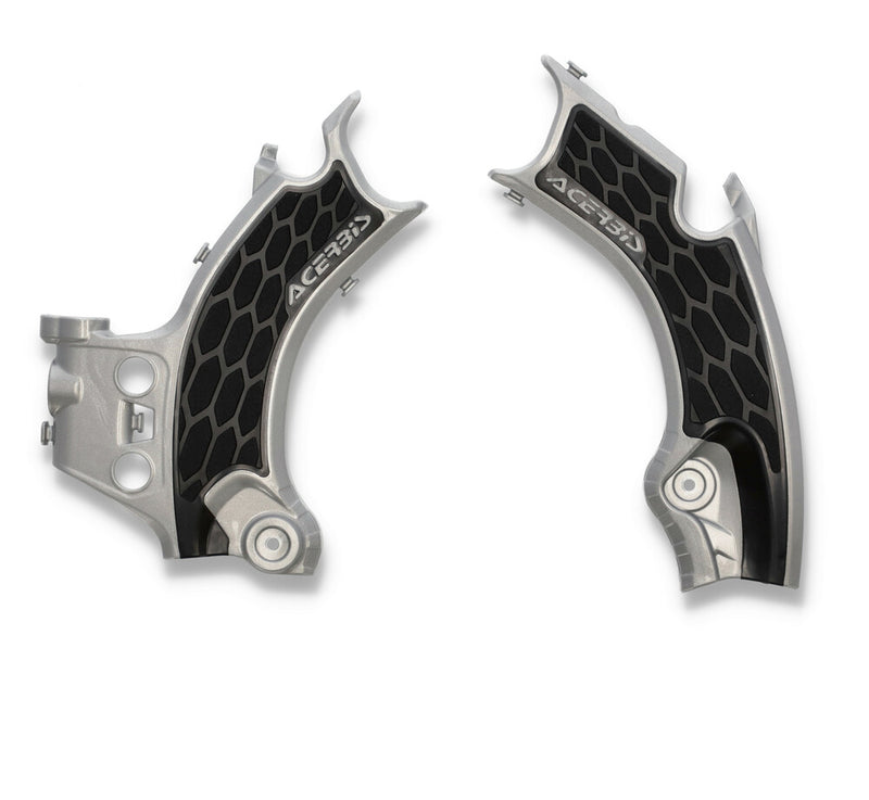 Acerbis Frame Guards X-Grip Silver Black - 2986181015 Honda CRF450R / CRF450RX 2025