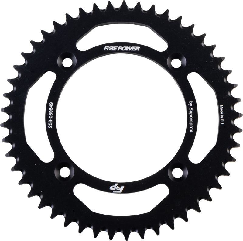 Fire Power 258-089849 FPA-898-49-BLK REAR SPROCKET ALUMINUM 49T BLK
