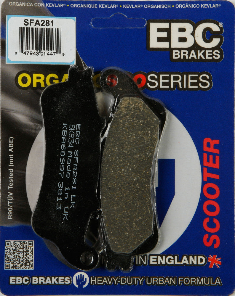 EBC Brake Pads Organic - SFA281 Honda Reflex / Silver Wing / FSC600A Silver Wing / Big Ruckus 2001-2010