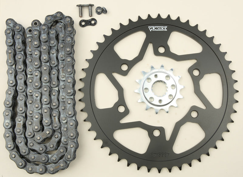Vortex Sprocket Chain Kit Steel Steel 14/48T SIL SX3 520-108L Black - CK4265 Kawasaki Ninja 250R 2010-2013