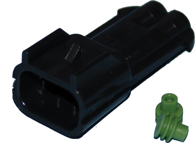 Namz Custom Cycle 850-08404 NDP-38062 DELPHI-PACKARD WEATHERPACK 2-WIRE MALE CONNECTOR