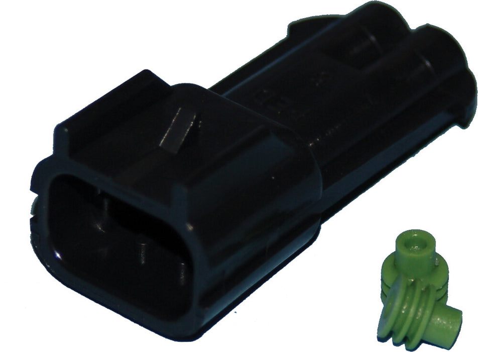 Namz Custom Cycle 850-08404 NDP-38062 DELPHI-PACKARD WEATHERPACK 2-WIRE MALE CONNECTOR