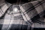 Collar detail on the black and grey Marksman Flannel