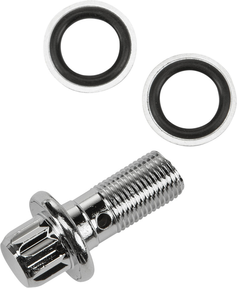 Harddrive 820-0551 17-0086 7/16 BANJO BOLT W/ WASHERS CHROME 12-PT OE#41739-84