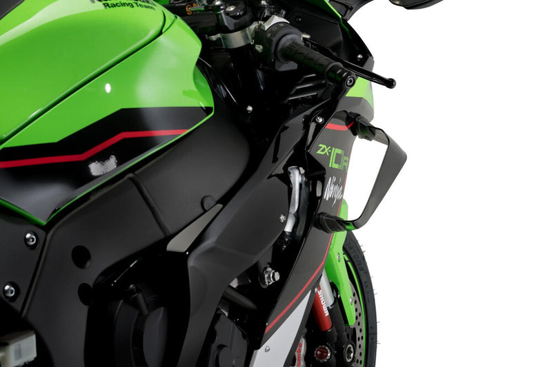 Puig Hi-Tech Parts Race Side Spoilers Black - 20543N Kawasaki Ninja 2021-2025