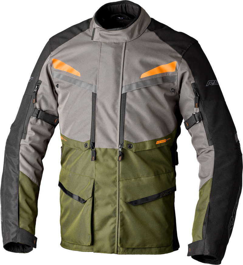 Rst 556-3198444 103198KHA-44 MAVERICK EVO CE JACKET KHAKI/GREY/ORANGE TEXTILE LG