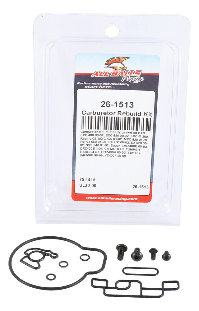 All Balls Keihin MID Body Carb Kit - 26-1513 For Suzuki 400 / 400E / 400SM 2000-2007 | Yamaha WR 400 / YZ 400 1998-1999