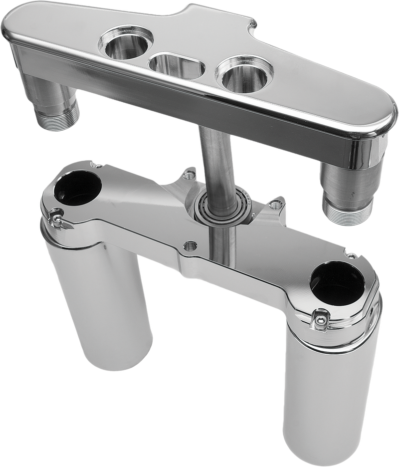 Hawg Halters Inc 4 DEG Raked Tripple Trees 41MM Chrome Custom - 41FBCR4 For Harley Softail / Screamin' 1986-2017