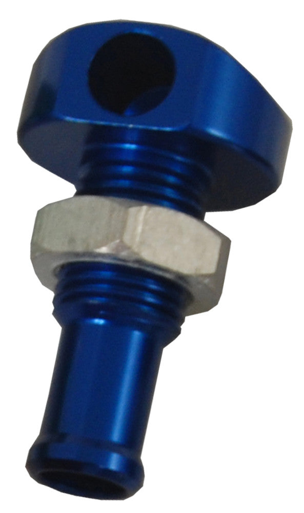 Blowsion 18-2070BL 04-03-002 BILLET THRU-HULL WATER FITTING BLUE 3/8" 90 DEG.