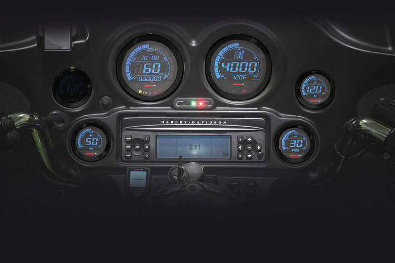 Koso North America HD-02 Series Gauge Kit Black Bezel OIL Temp - BA050907 For Harley Touring 2004-2013