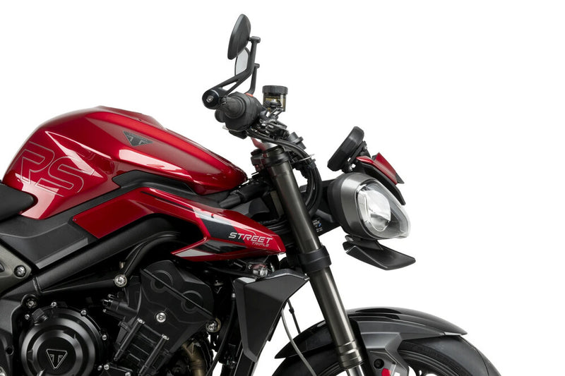Puig Hi-Tech Parts Downforce Front Spoiler Matte Black TRI - 21594J Triumph Speed Triple 1200 / Street Triple 765 2021-2025