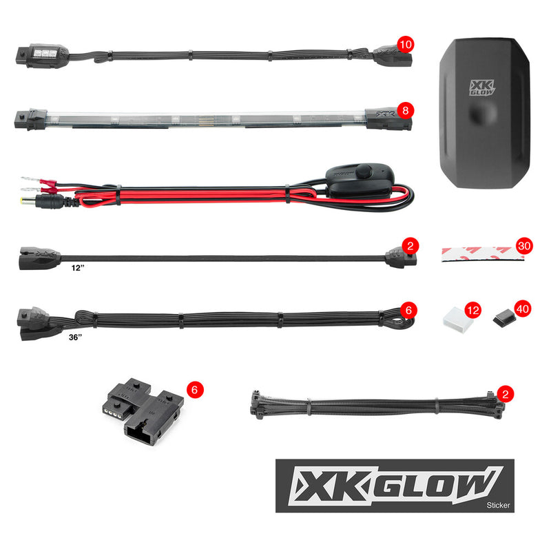 Xk Glow Advanced Accent Light APP Kit 18PC - KS-MOTO-ADVANCE