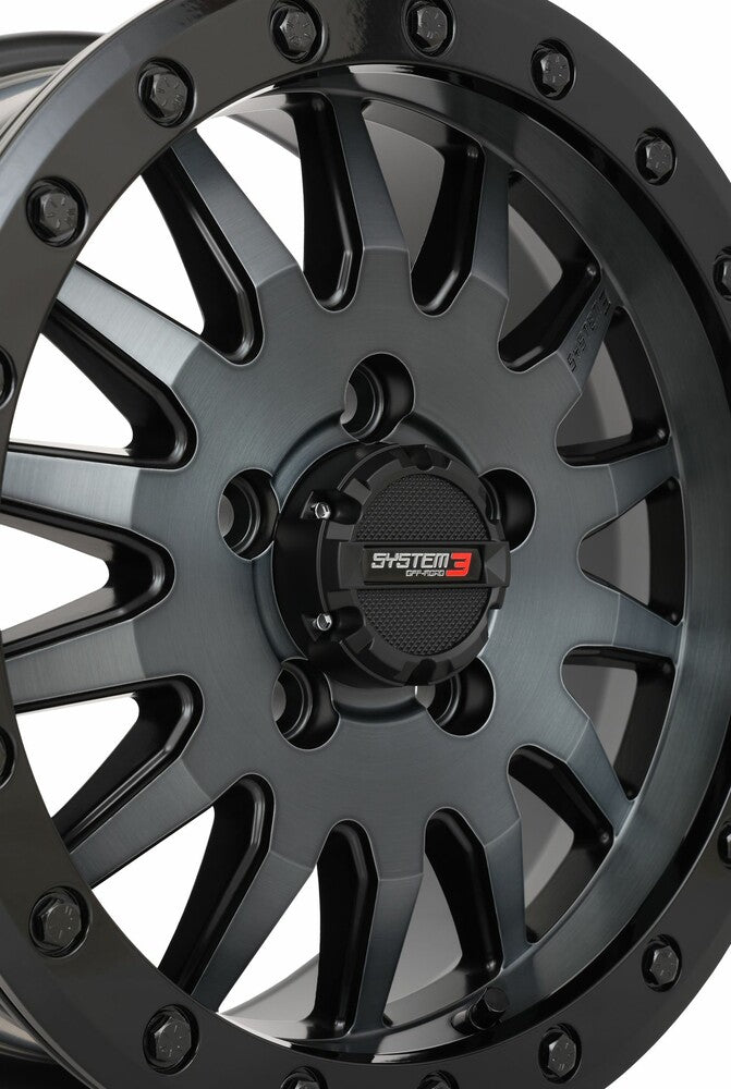 System 3 SB8 Wheel 15X7 5+2 (+38MM) 5/4.5 Matte Brushed Grey - 15S3-8644 Polaris RZR / Xpedition 2022-2024