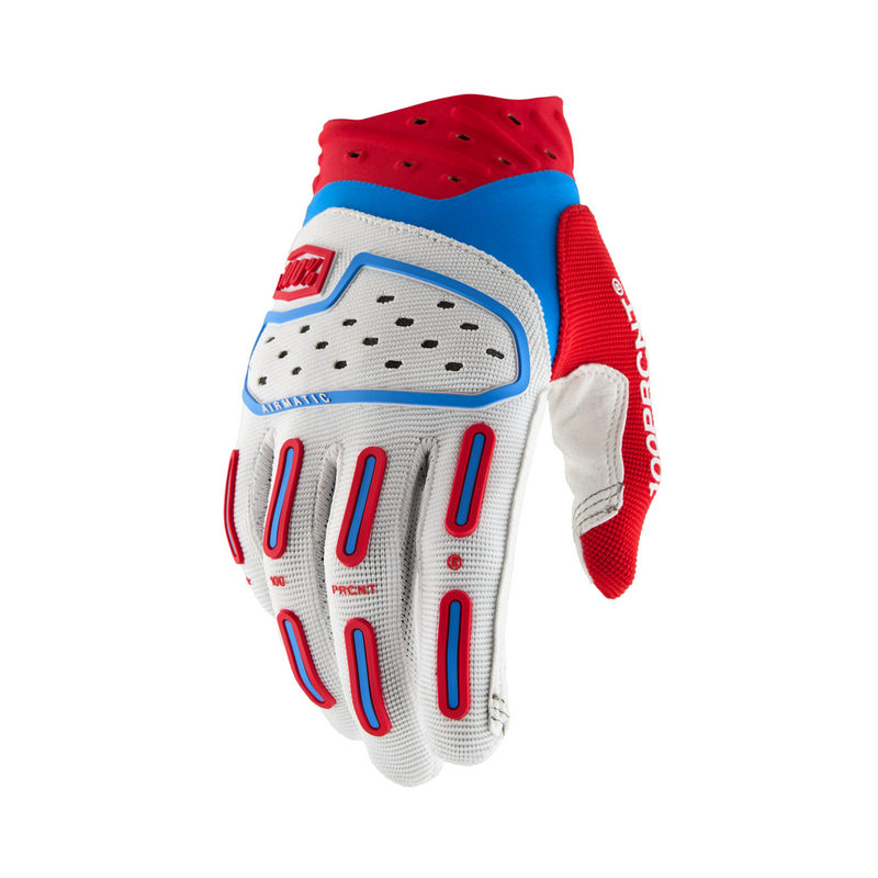 100% 610-6538S 10041-00026 AIRMATIC 2 GLOVES RED/WHITE/BLUE SM