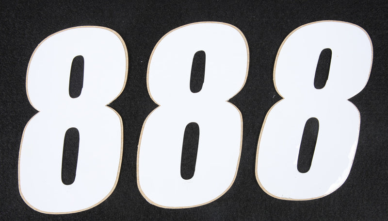 D'cor Visuals D-Cor Number 8 White 4" 3/PK - 45-14-8