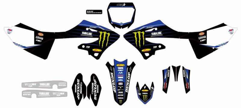 D'cor Visuals D-Cor Complete Kit 22 Star Yamaha White BG - 20-50-262 Yamaha Dirt Bikes 2022-2023