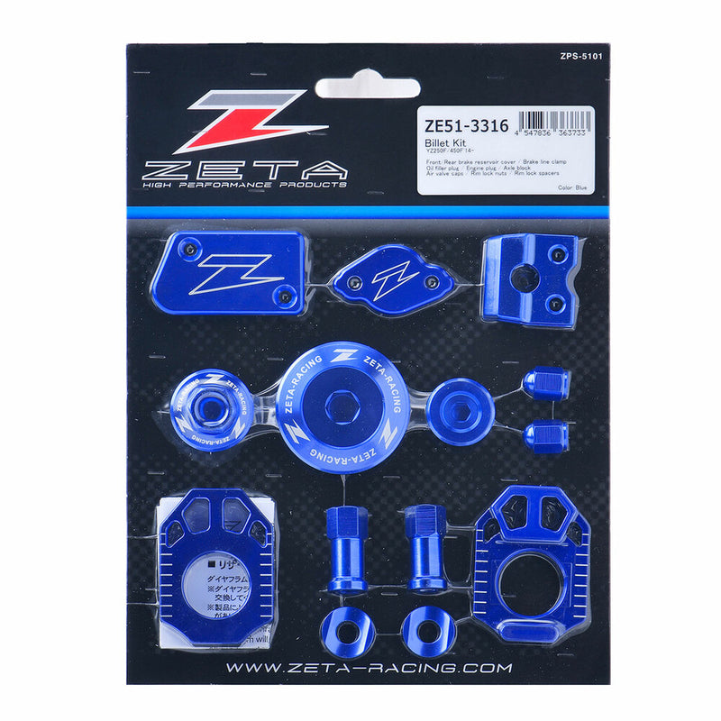 Zeta Billet Kit Yamaha Blue - ZE51-3316 Yamaha YZ 250 / YZ 450 2014-2023