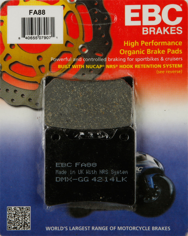 EBC Brake Pads Organic - FA88 Yamaha Motorcycles 1983-2009
