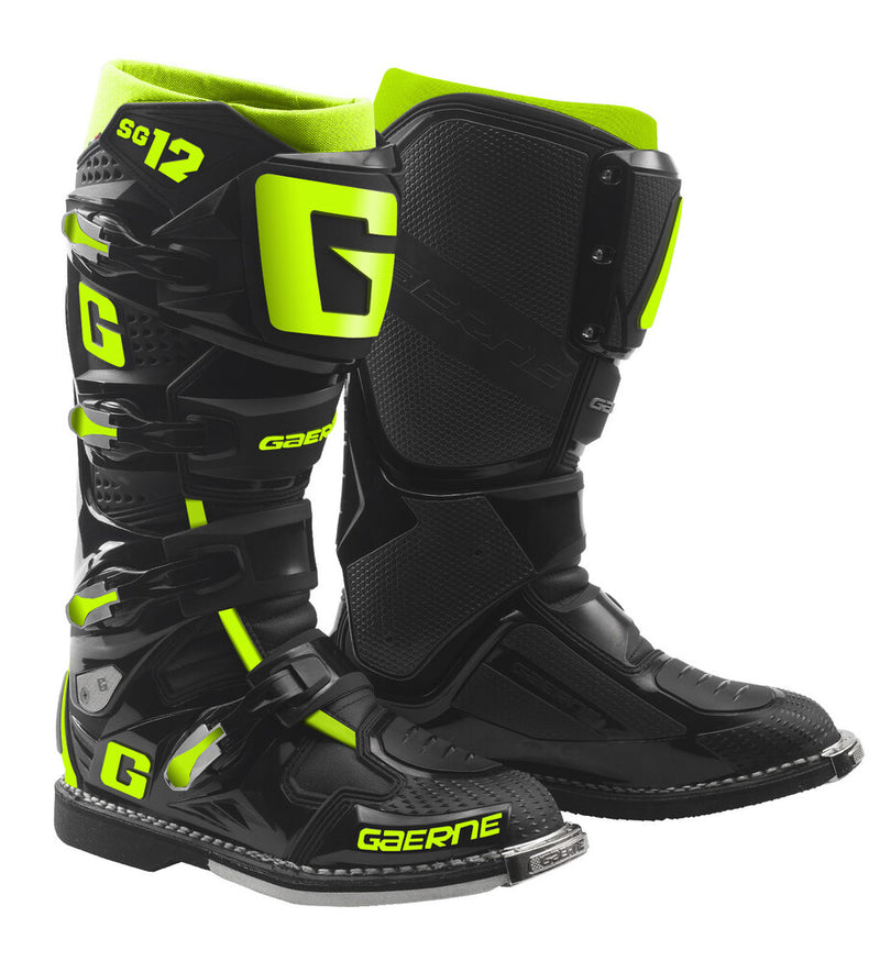 Gaerne 480-50711 2174-089-11 SG12 BOOTS BLACK/YELLOW FLUO SZ 11