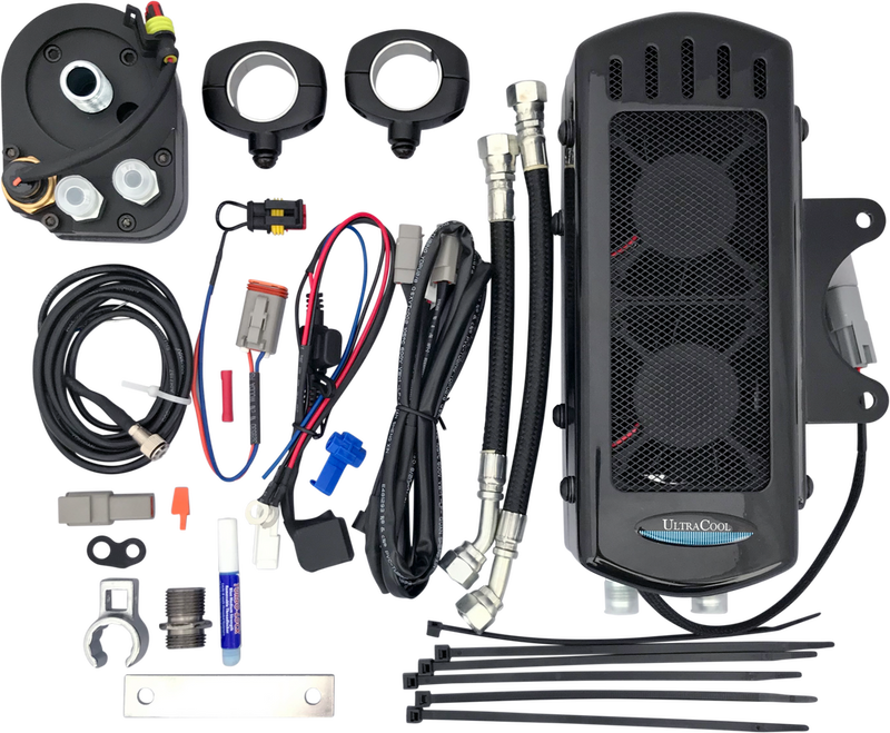 Ultracool Side Mount OIL Cooler TC Touring ` Gloss Black - SMT-2G For Harley Touring 2009-2016