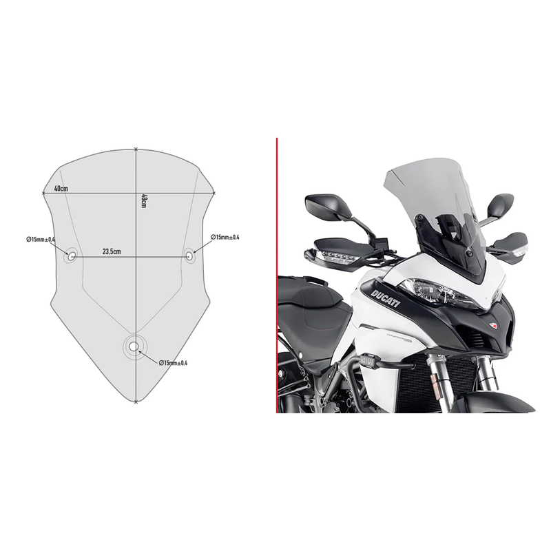 Givi Windshield Specific Smoke DUC - D7406S Ducati Multistrada 2015-2021