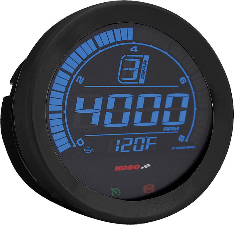 Koso North America HD-02 Series Gauge Kit Black Bezel OIL Temp - BA050907 For Harley Touring 2004-2013