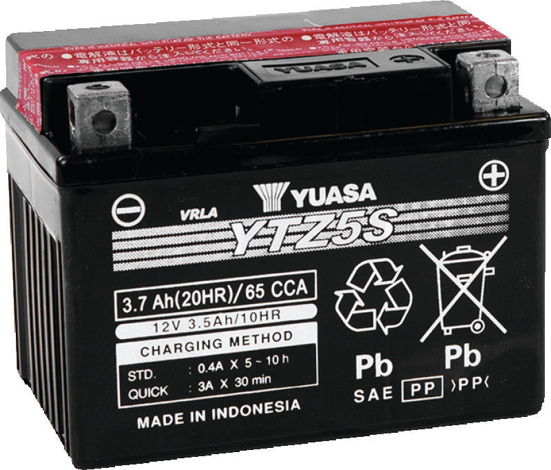 Yuasa Battery YUAM62TZ5 Yuasa YTZ5S-BS Maintenance Free AGM 12-Volt Battery W/bottle - Photo - Primary