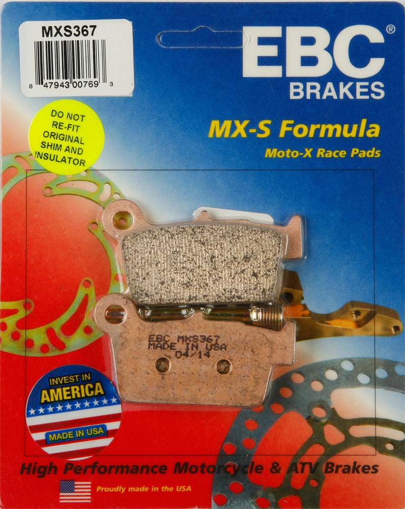 EBC Brake Pads - MXS367 For Yamaha Dirt Bikes 2003-2020 | Beta Dirt Bikes 2008-2012 | Kawasaki KX 250 / KX 450 / 450 2004-2017
