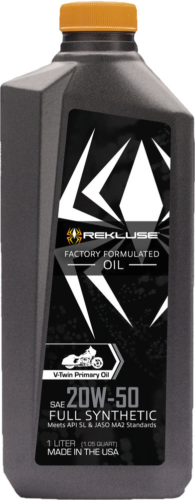 Rekluse Racing 156-0003 RMS-1099003 PRIMARY FULL SYN V-TWIN OIL 20W50 1L