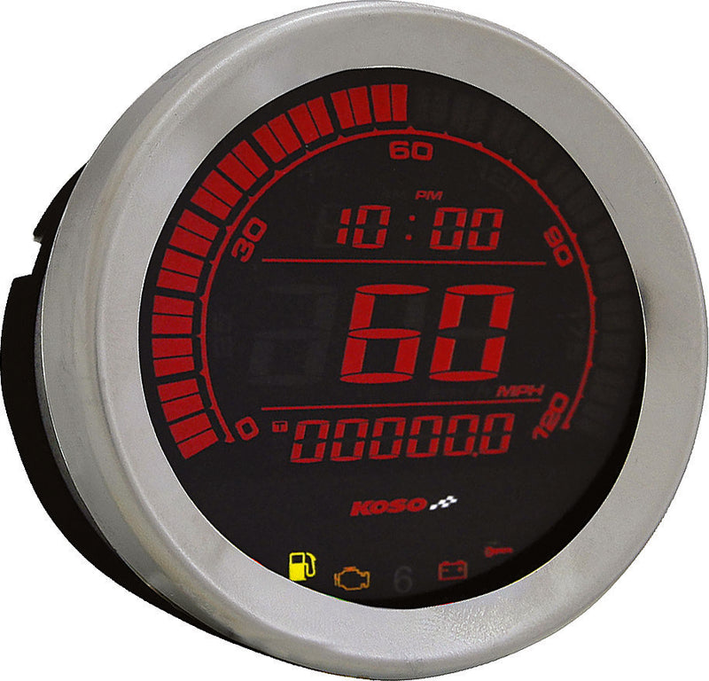 Koso North America Digital Gauge Cluster Silver Bezel Flht AND Fltr - BA050901 For Harley Touring 2004-2013