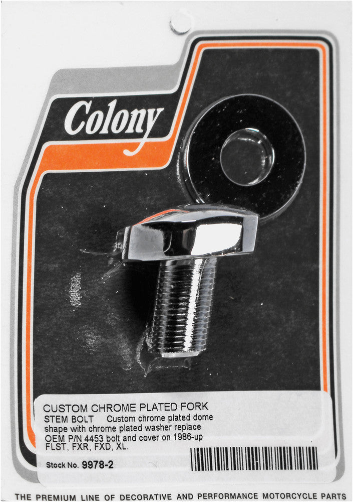 Colony Machine Chrome Fork Stem Bolt Flst FXR FXD XL - 9978-2 For Harley 1986-2019