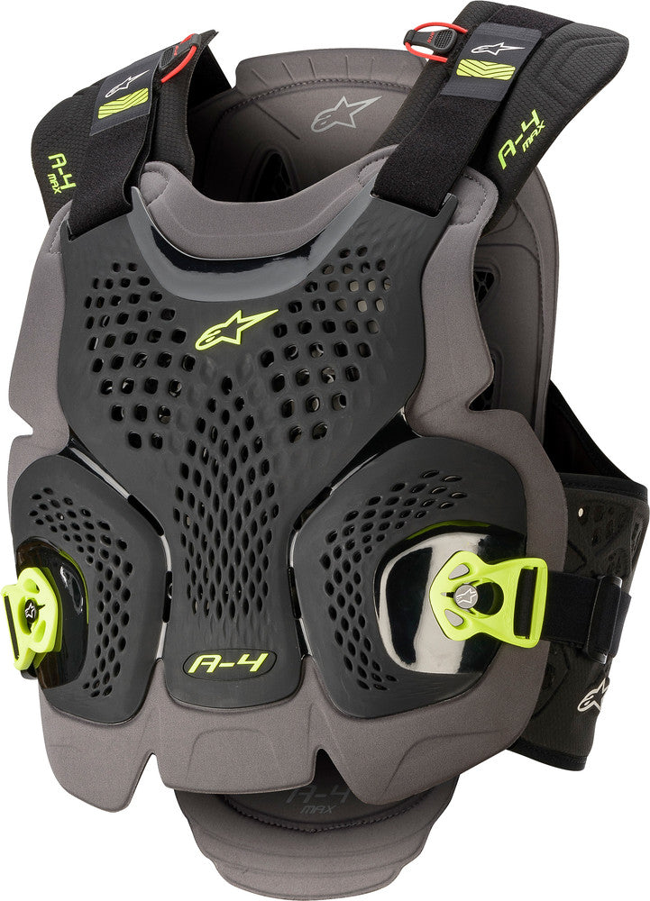 Alpinestars 482-62120 6701520-1155-XS/S A-4 MAX CHEST PROTECTOR BLK/ANTH/FLUO YLW XS/SM