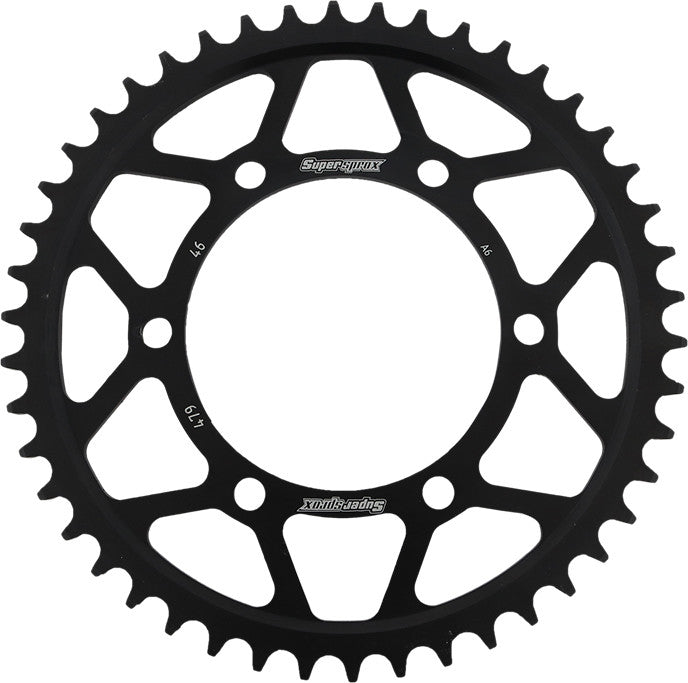 Supersprox Rear Sprocket Steel 46T-530 Black - RFE-479-46-BLK For Kawasaki Ninja 600R / 600R Ninja 1985-1997 | Husqvarna TC 65 2018-2021