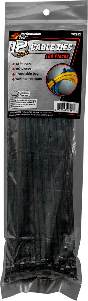 Performance Tool 117-1141 W2912 CABLE TIE 12" 100/PACK