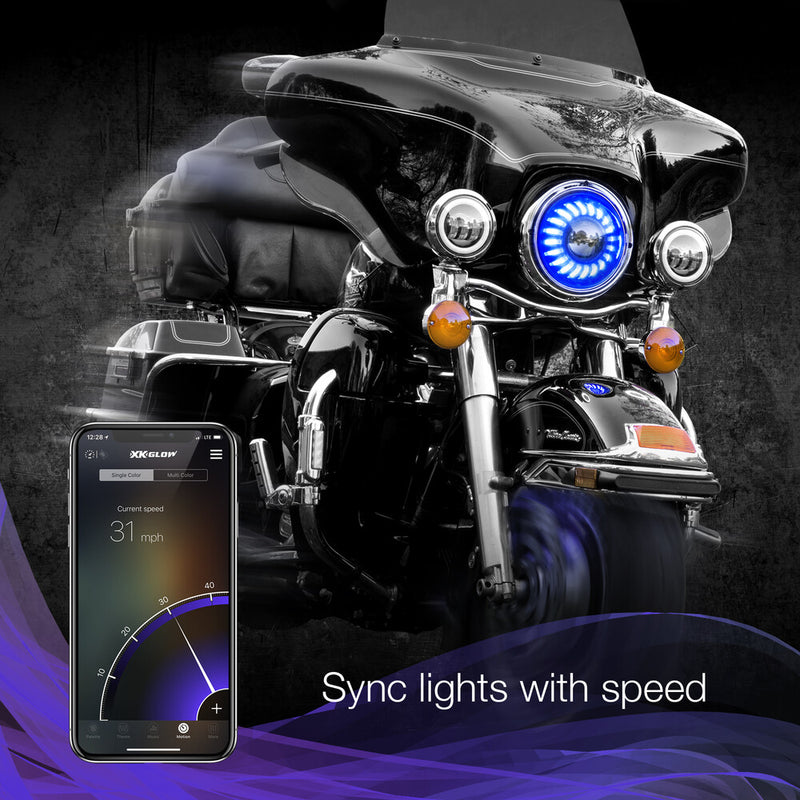 Xk Glow 7" Xkchrome RGB Headlight - XK-7IN-HD-KIT