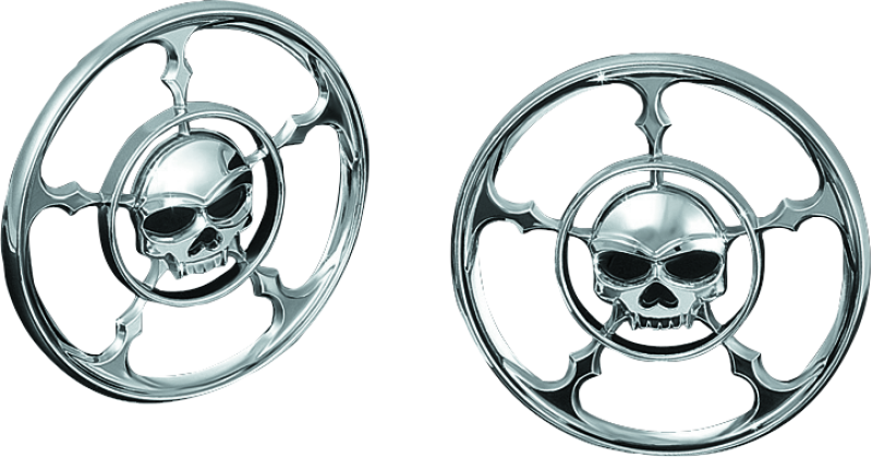 Kuryakyn 3787 Zombie Speaker Grills Chrome - Photo - Primary