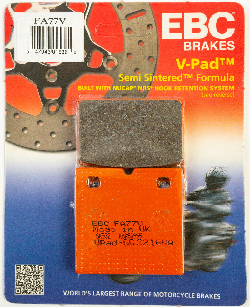 Ebc 15-77V FA77V BRAKE PADS FA77V SEMI-SINTERED V SERIES