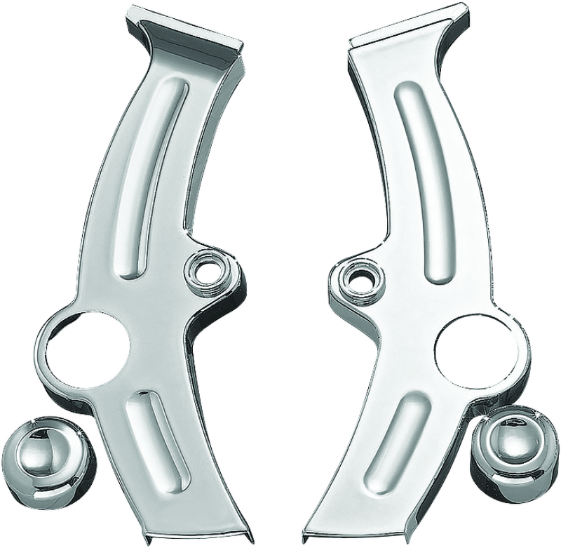 Kuryakyn 7851 Boomerang Frame Covers For 00-07 Softail Chrome - Photo - Primary