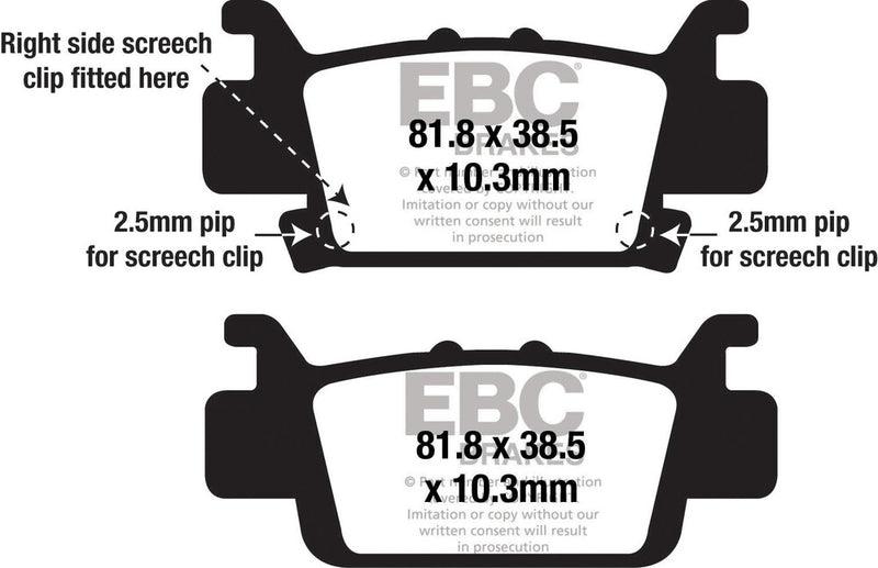 EBC Brake Pads Severe Duty SV Series - FA704SV Honda UTVs 2016-2021