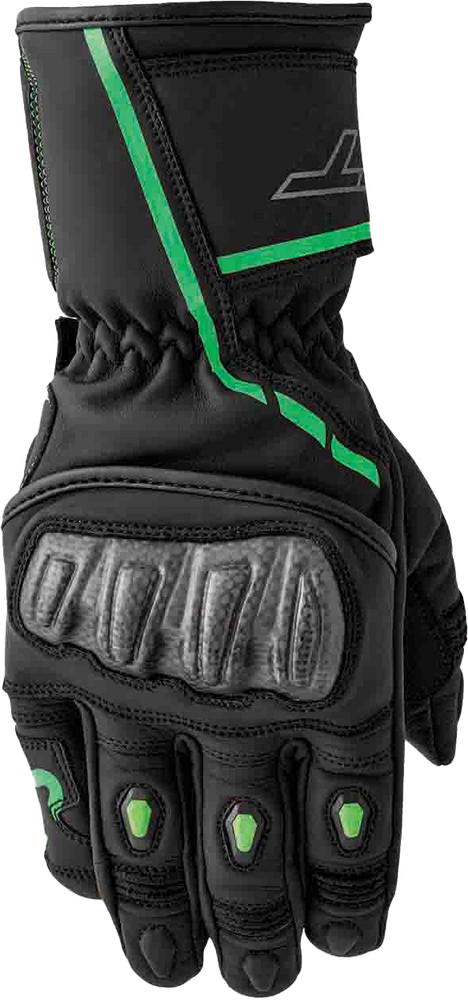 Rst 556-3650208 103650F.GRN-08 S1 GLOVE BLK/FLO-GREEN LEATHER SM