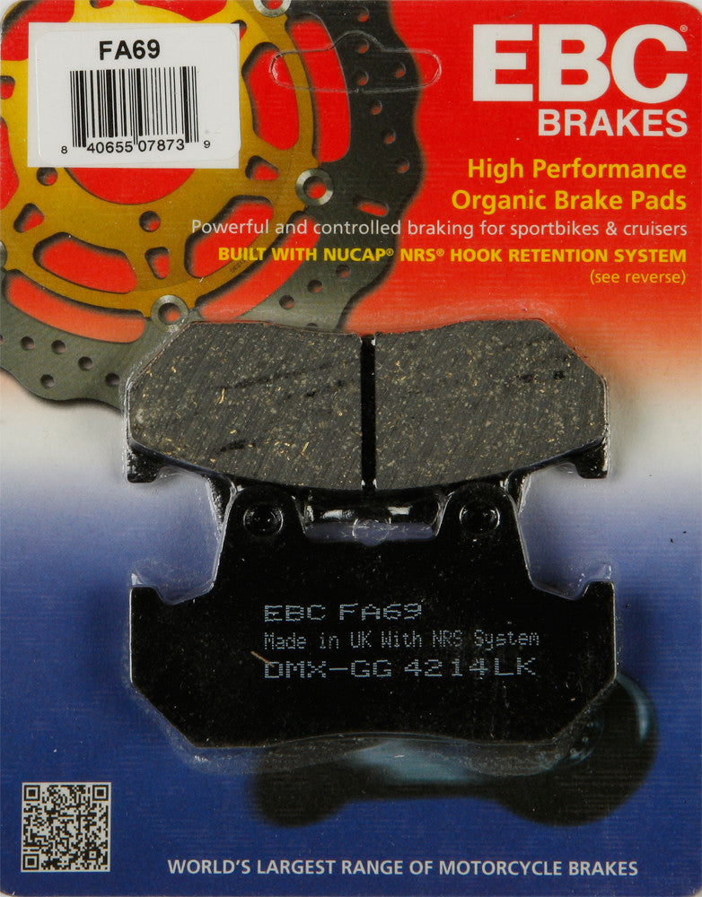 EBC Brake Pads Organic - FA69 Honda Motorcycles 1980-1990