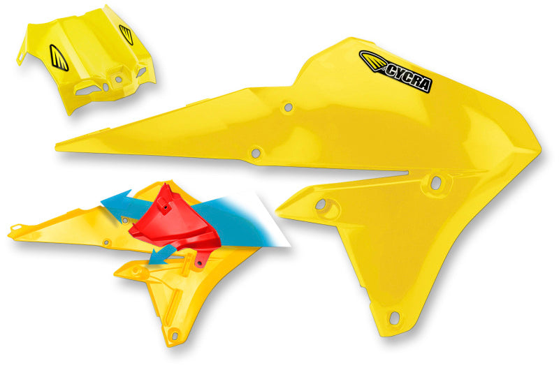 Cycra 1CYC-1778-66 14-18 Yamaha YZ250F/YZ450F/WR/FX Powerflow Intake Radiator Shrouds - Lightning Gold - User 1