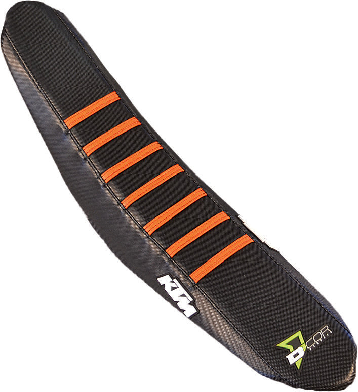 D'cor Visuals D-Cor Gripper Seat Cover Black With Orange Ribs - 30-30-205 KTM Dirt Bikes 2011-2015
