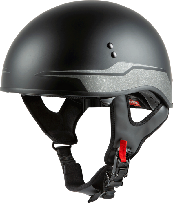 Gmax 72-5662M H1659815 HH-65 HALF HELMET SOURCE NAKED MATTE BLACK/SILVER MD